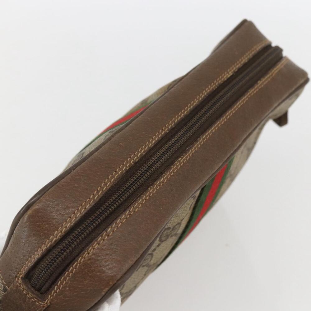 GUCCI GG Supreme Web Sherry Line Clutch Bag PVC Beige Gold 89 01 012 Auth 158514 - Picture 5 of 16